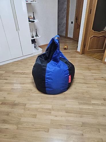 bufik: İşlənmiş, Pufik-kreslo, Parça, rəng - Mavi — 1