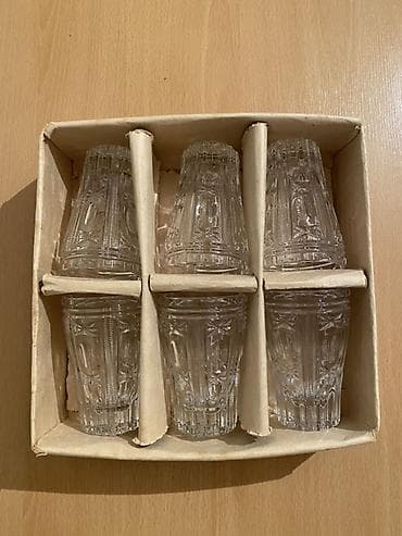 bagema qab: Stəkanlar, Xrustal, 6 ədədli dəst, SSRİ — 1