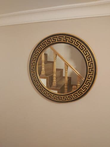 divar güzgüleri: Güzgü Divar üçün, Dairə, Dekorativ, Çərçivə ilə — 9