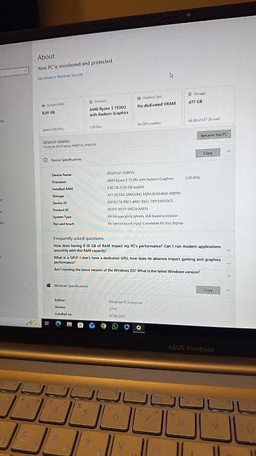 8gb notebook ram ddr4: İşlənmiş ASUS Vivobook, 16 ", AMD Ryzen 5, 512 GB, Ünvandan götürmə — 1
