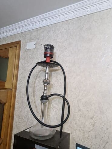 Nəzərəçarpan dizaynlı nargilə komplekti - Şüşə kolba: şəffaf, geniş