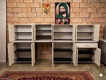 evde qal sekili: Mətbəx dolabları dəsti - Klassik ağ rəngli, modul tipli mətbəx — 1