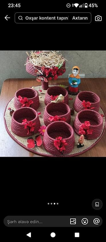 toxuma ipler: Novruz və dekor üçün əl işi kompozisiyalar - İp/kəndir materialından — 4