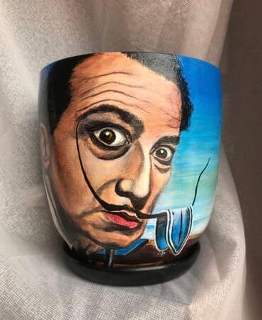 dibcek qablari: Горшок для цветов Сальвадор Дали, handmade — 1