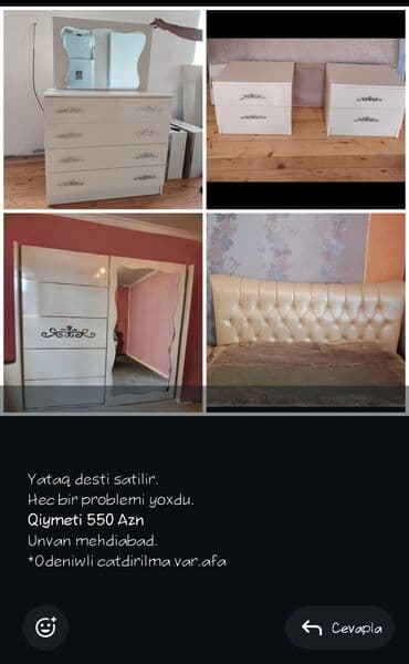 işlenmiş kravat: Yataq desti satilir. Hec bir problemi yoxdu. *Qiymeti 550 Azn* Unvan — 1