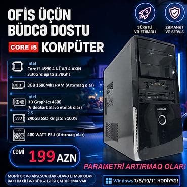 oyun komputerlər: ŞOK ENDİRİM!!! QAÇIRMAYIN!!! ⭐Tək Sistem Bloku 199 AZN ⭐KOMPLEKT CƏMİ — 1