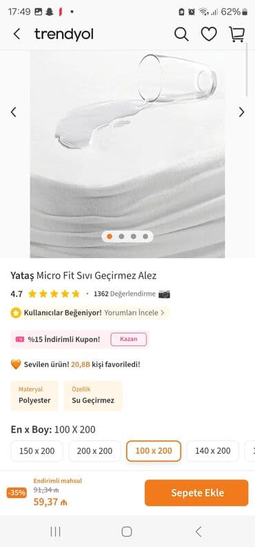 Yun: Yataş Micro Fit Sıvı Keçirməz Alez – döşək qoruyucusu,ela veziyyetde — 3