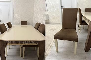 Qonaq otağı üçün, İşlənmiş, Kvadrat masa, 6 stul