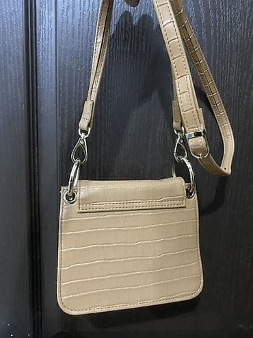 Сумки для инструментов: Bej rəngli qadın çantası – kroko fakturalı - Material: kroko — 6