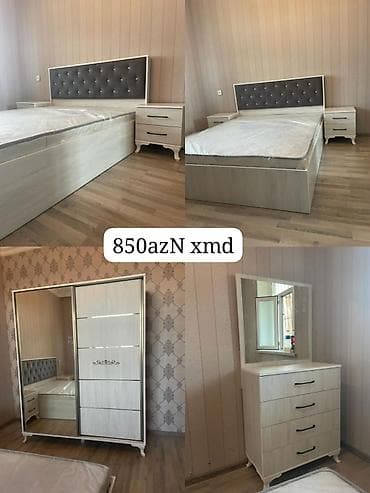 Yataq otağı mebel dəsti - Dəst tərkibi: - Yataq çarpayısı (yumşaq