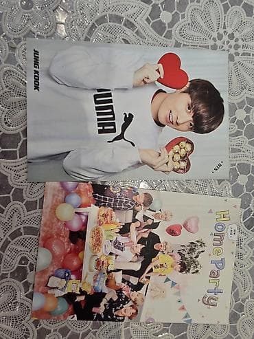 pul sekili: BTS temalı post-it vərəqləri və qovluq satılır. Hər ikisi istifadə — 6