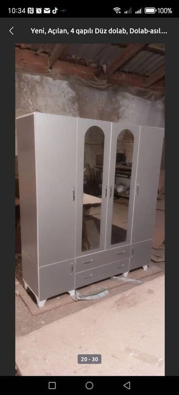 polkalı şkaf: Yeni, Açılan, 3 qapılı Düz dolab, Qarderob, paltar dolabı, Türkiyə — 16