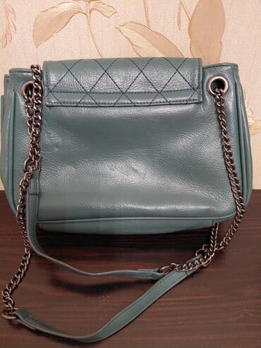 seleme pul verilir 2021: Zərif dizaynlı qadın çantası - Rəng: yaşıl-mavi (teal), romb tikişli — 3