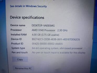 Планшеты: HP noutbuk - Ekran: 15.6" - Prosessor: AMD V140, 2.30 GHz - Operativ — 4
