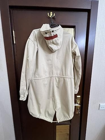 black squad jakna: Bej rəngli kapüşonlu parka-kurtka - Material: qalın pambıq/parça — 6