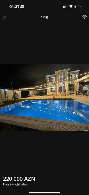 Qəbələ r-nunda yerləşən geniş həyətli bağ evi. Xüsusiyyətlər: - İki