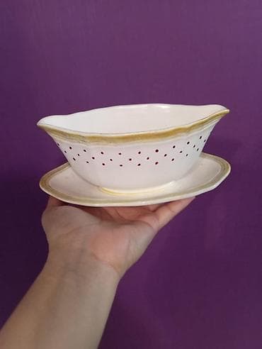 bagima qablar: Porselen sos qabı və altlığı - Material: keyfiyyətli porselen - Rəng — 1