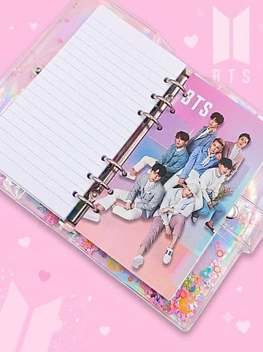 BTS temalı bloknot - 80 ədəd xətli vərəq - Səhifə ölçüsü: 10×17 sm - — 2