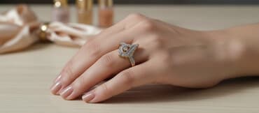 Zərgərlik dəsti – üzük, sırğalar və bilərzik - Material: sarı qızıl