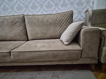 kreslo ucuz: Mebel dəsti – divan və kreslo - Rəng: qum-bej (isti neytral ton) - — 3