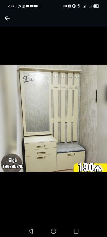 dehliz skaflari: Yeni, Açılan, 2 qapılı Düz dolab, Dəhliz dolabı, Türkiyə — 2