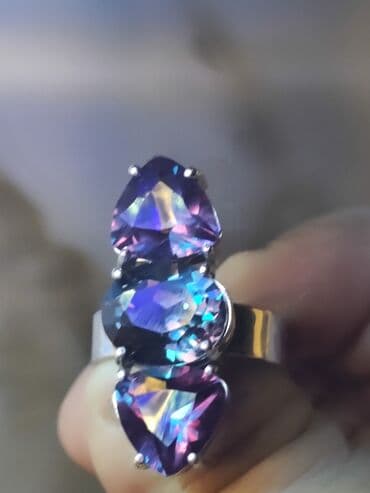 tək qaş uzuk: Üzük, Ağ qızıl, 583 Əyar, Aleksandrit, 5.00+ Karat — 3