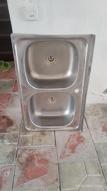 İşlənmiş Düzbucaqlı Mətbəx çanağı, Şkafsız, Paslanmaz polad, Ünvandan götürmə