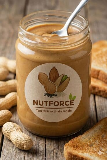 calin kərə yağı: Təbii fıstıq əzməsi — şüşə bankalarda - Tərkib: 100% qovrulmuş — 8