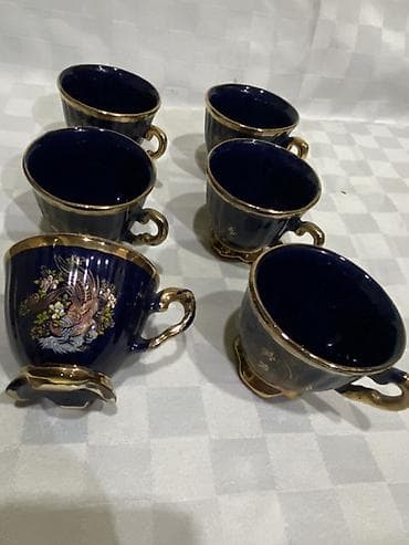 goy sekilleri: Çay dəsti, rəng - Göy, Keramika, 6 nəfərlik — 2