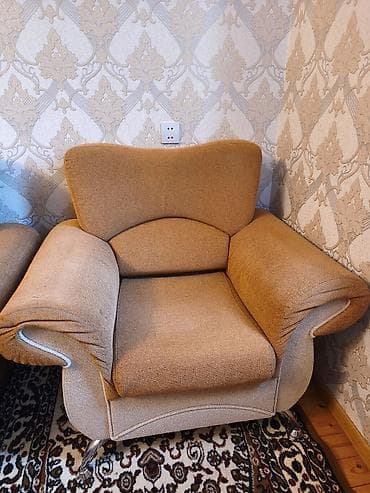 Yeni, Divan, 2 kreslo, Divan, Bazalı, Açılan — 2