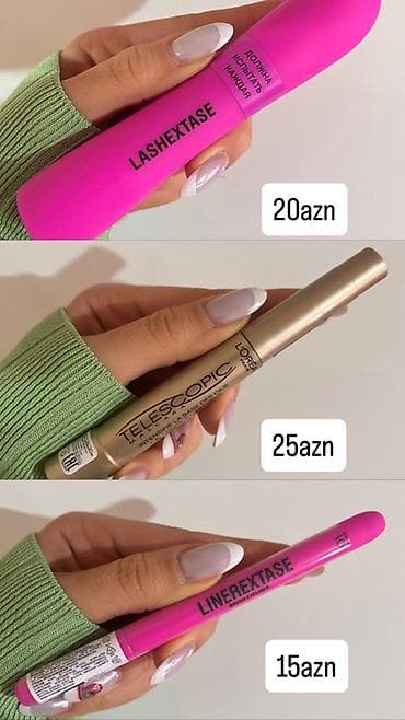 Məhsullar yenidir paketləri açılmayıb. Loreal tuş, 25azn Vivienne — 1