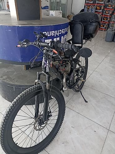 azerbaycan elektrik avtomobil: Benzin mühərrikli velosiped bez problem - Dağ velosipedi bazasında — 3