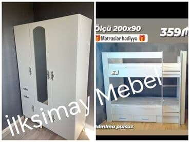 açılıb bağlanan yataq: İkinəfərlik çarpayı, Bazalı, Matras ilə — 10