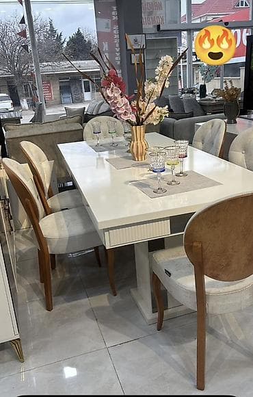 Qonaq otağı üçün, Açılmayan, Dördbucaq masa, 6 stul