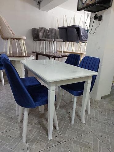 yemek stol: Mətbəx üçün, Açılmayan, Dördbucaq masa, 4 stul — 1