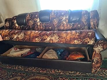 qulancar harda satilir: Divan, 2 kreslo, Bazalı, Açılan — 4