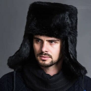 теплая верхняя одежда: Мужская шапка-ушанка из искусственного меха Мужская шапка-бомбер — 3