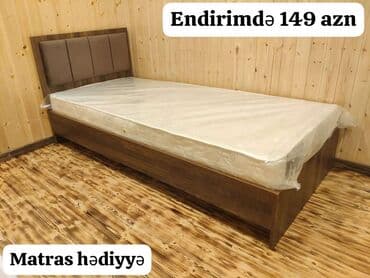 1 nəfərlik carpayı: Yeni, Təknəfərlik çarpayı, Bazasız, Matras ilə, Siyirməsiz — 1