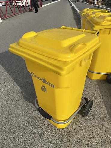 Контейнеры для отходов: Pedallı Təkərli Zibil Qabı 100 L | Plastik Tullantı Konteyneri | Zibil — 1