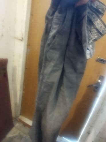 3 duymə koynək: Kişi geyim dəsti - 1 ədəd boz rəngli kişi şalvarı: yan ciblikli — 1