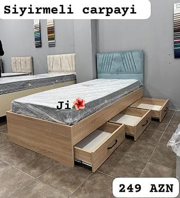 Təknəfərlik çarpayı, Matras ilə, Siyirməli