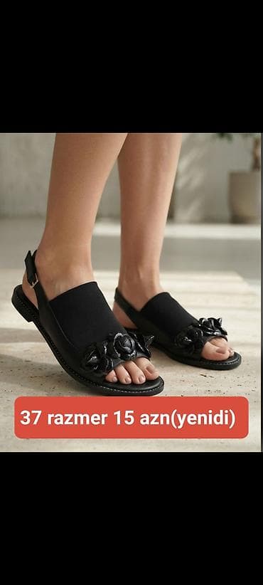 sendel: Ölçü: 37, rəng - Qara, Yeni — 1