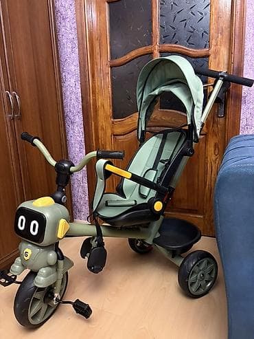 velesiped: Uşaq üçtəkərli velosiped – valideyn idarəetməli, tentli, robot — 4