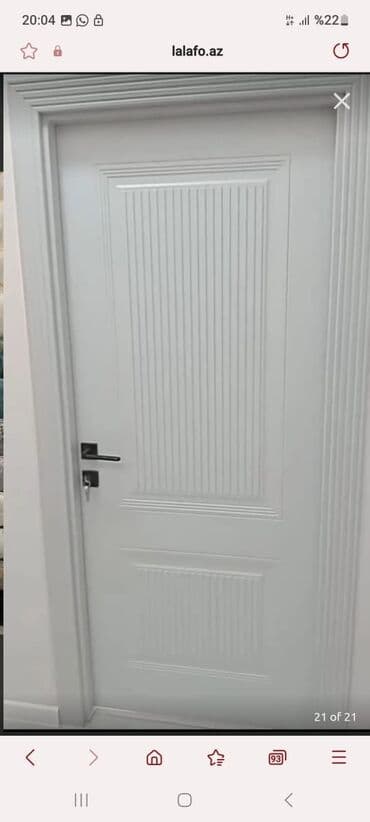 Otaq qapıları: Yataq otağı üçün Yeni Otaq qapısı 90x205 sm Naliçnik ilə, Zəmanətli, Ödənişli quraşdırma, Pulsuz çatdırılma — 12