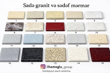 gerb ekran sekilleri: Süni mərmər və qranit mətbəx tezgahları – geniş rəng və tekstura — 2