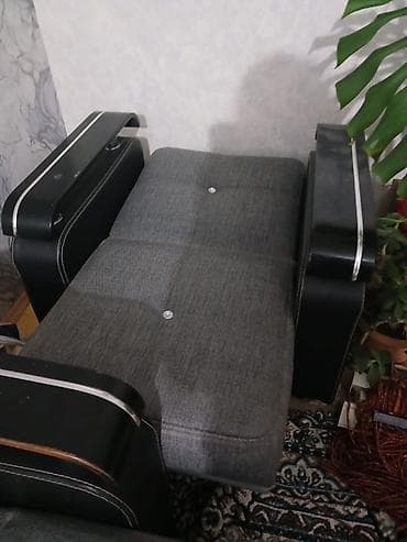 divan kreditle: Qonaq otağı üçün mebel dəsti – divan və iki kreslo - Rəng: tünd boz — 5