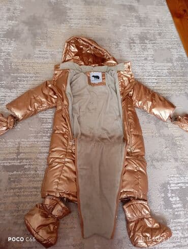 Uşaq geyimi və ayaqqabıları: Uşaq üçün qış kombinezonu 6 aydan 2 yaşadek - Rəng: metalik — 3