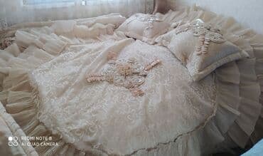 pon pon yumurtası: Yataq üçün Qaşlı rəng - Bej Yataq örtüyü — 1