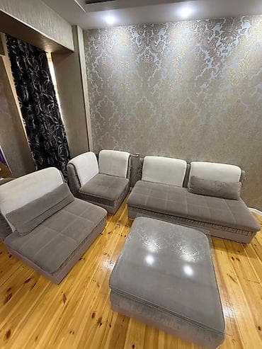 pufik divan: Modul tipli künc divan dəsti - Tərkib: 4 ədəd oturacaq modul + 1 — 2
