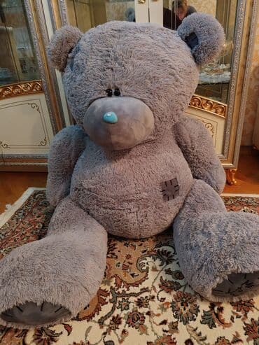 Avtokreslolar: Nəhəng ölçülü plyuş ayı oyuncaq - Rəng: boz - Material: yumşaq, tüklü — 2